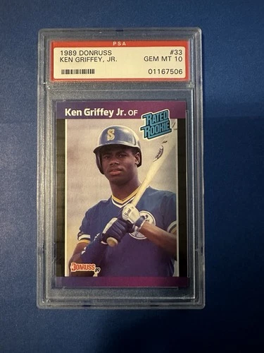1989 DONRUSS KEN GRIFFEY JR RATED ROOKIE #33 PSA 10 RC HOF