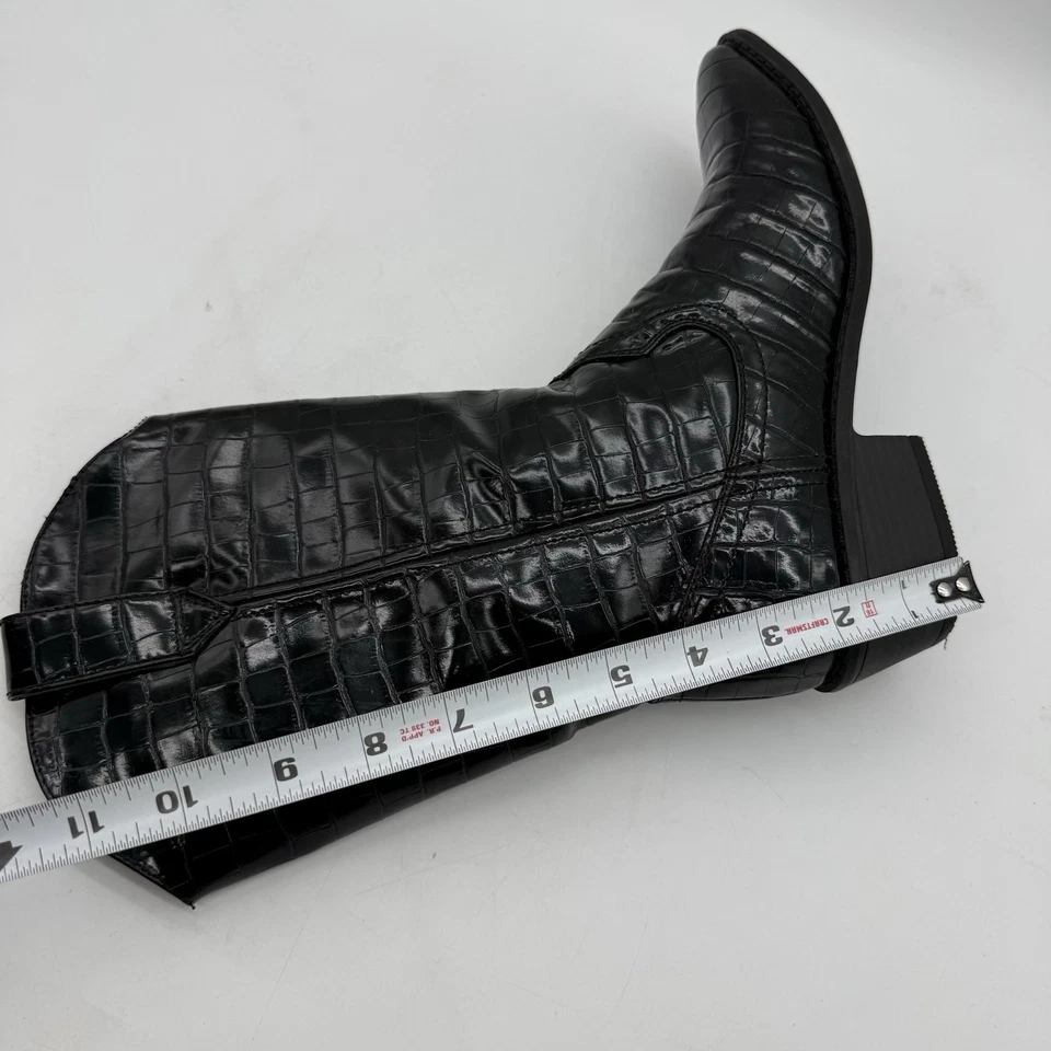 Botas para mujer Madden Girl Western negras de imitación de cocodrilo en relieve talla 7,5 M Foto 2 de 4