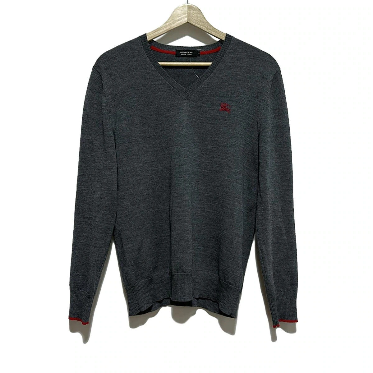 Auth Burberry Black Label - Gray Red Men's Sweater | eBay