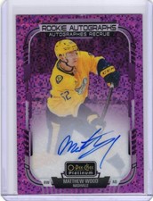 2025-26 O-PEE-CHEE PLATINUM ROOKIE AUTO VIOLET PIXELS PREDATORS MATTHEW WOOD /99
