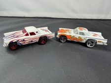 Hot Wheels 1957 Ford Thunderbird Pair White Flames Loose Diecast Lot Mattel