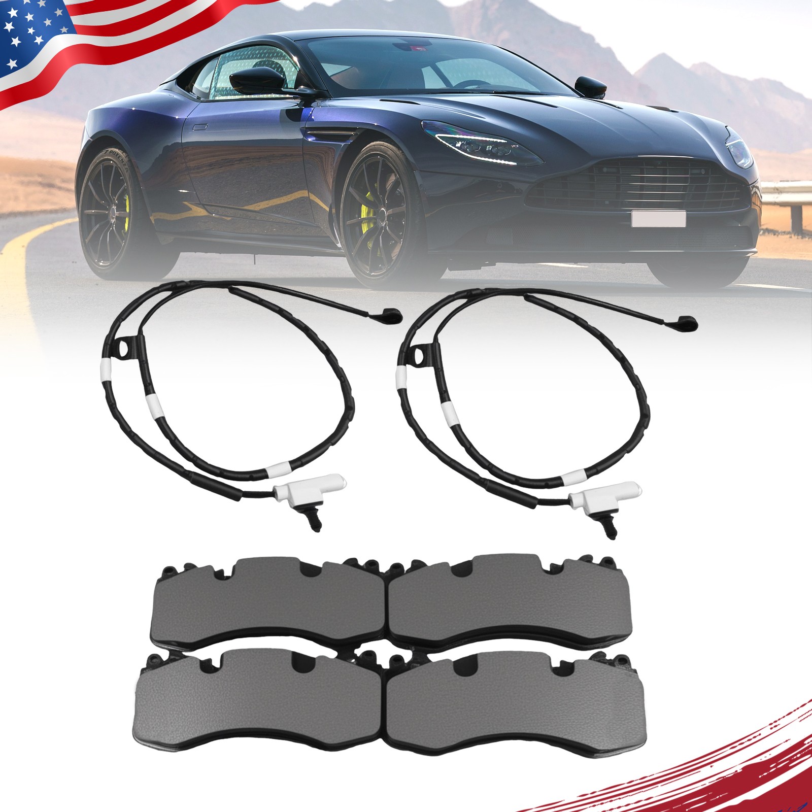 Front Brake pads W/Sensors HY532D007BC HY532L507AA For Aston Martin DB11 Vantage