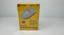 New NIB Macally Single Button ABD Mouse for Mac 3' Cable White
