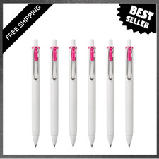 Retractable Gel Pens, Pink Ink, 0.7mm Medium Point, 6 Pack, Smooth Flow