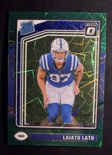2024 Panini Donruss Optic Rated Rookie Laiatu Latu #267 Green Lazer Prizm (RC)