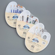 Paint Brushes Palette Set 6pcs Paint Brushes And 1pc Plastic Palette Tray K EQOZ