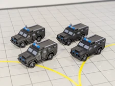 SWAT POLICE Armoured Vehicle/Truck (x4) Airport GSE Vehicles 1:200 Scale Scenery