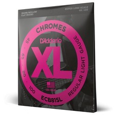 D Addario Xl Chromes Super Long Scale Flatwound Bass Strings Mellow Tone 45 100
