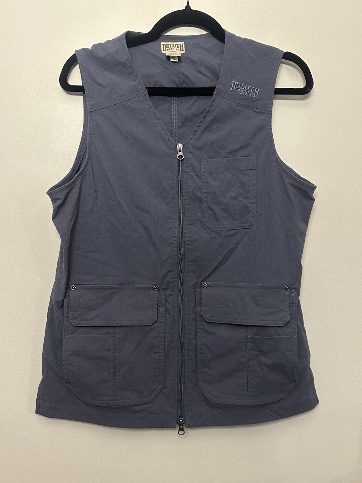 Duluth Trading Company Heirloom Gardening Vest multiple pockets Size S Blue