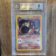 2000 Pokémon Team Rocket 1st Edition Dark Charizard Holo Rare #4/82 BGS 9