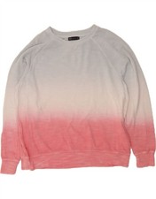 MARKS  SPENCER Womens Sweatshirt Jumper UK 16 Large Pink Colourblock DK19