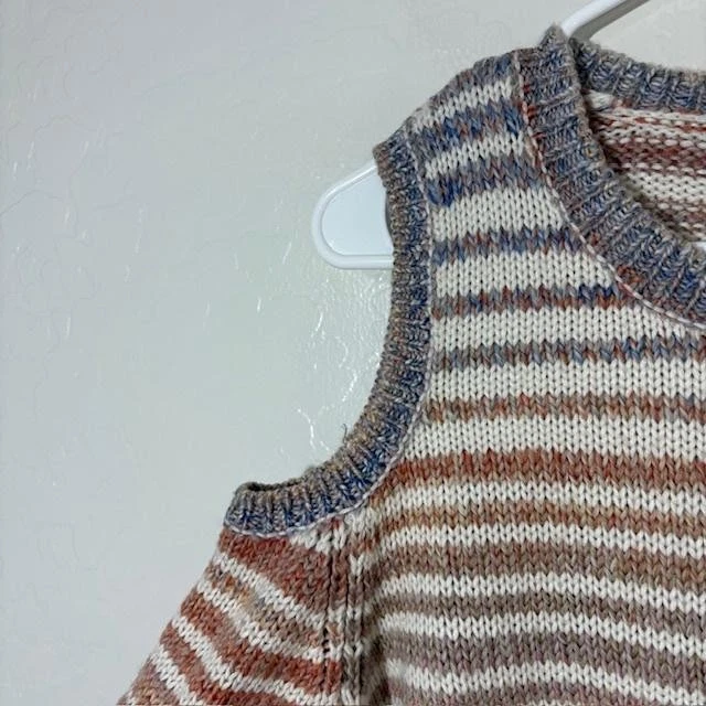 Suéter Rebecca Minkoff Mujer Pequeño Rayas Hombro Frío Tejido Pullover Foto 2 de 4