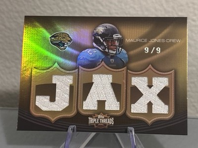 2010 Topps Triple Threads Maurice Jones-Drew Game Used Relic GOLD #9/9 Bookend!