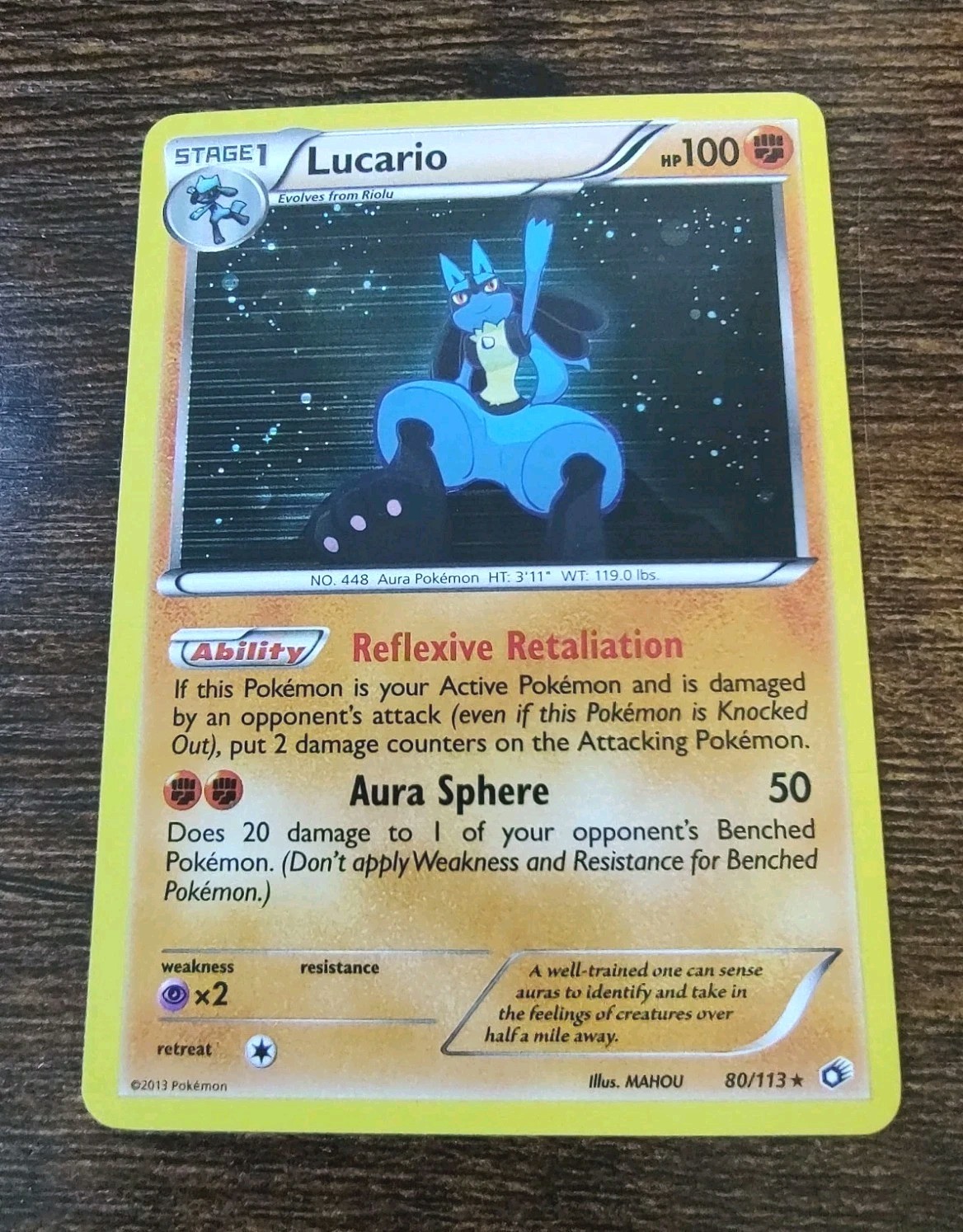 Pokemon Legendary Treasures Lucario 80/113 Holo Card