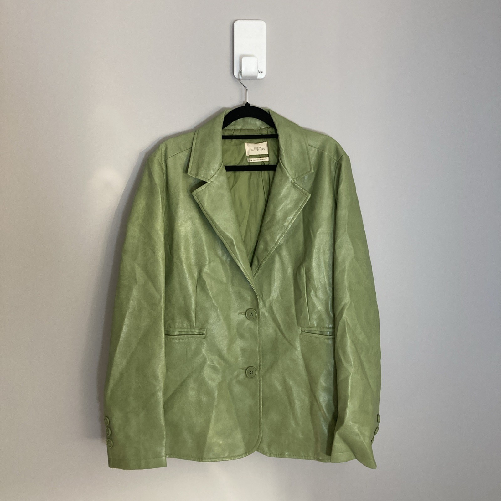 Urban Outfitters Faux Leather Jacket Womens Medium Green Blazer