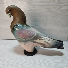 Vintage 1993 Glo Coalson Studio Art 10" Raku Pottery Pigeon Signed 51 of 200