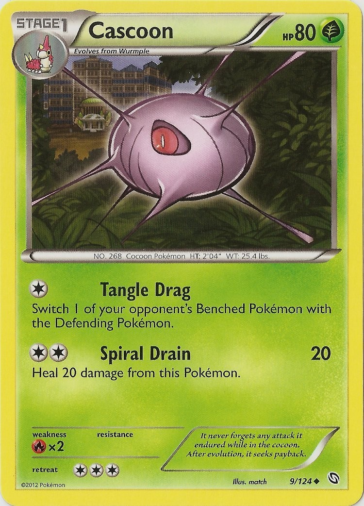 Cascoon - 9/124 - Uncommon (Damaged) Dragons Exalted - Grass Pokémon