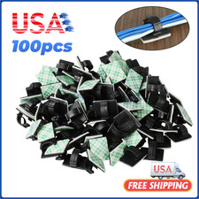 100Pc Cable Clips Self-Adhesive Cord Management Wire Holder Organizer Clamp NEW