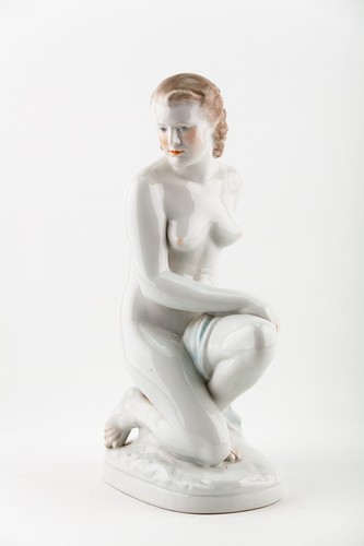 HEREND GLAMOUR NUDE LADY XXL (18 Inch), HANDPAINTED PORCELAIN FIGURINE ! (P010) - Picture 2 of 9