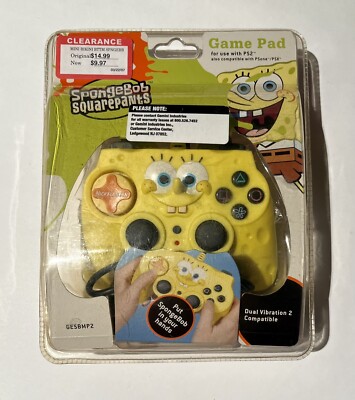 2004 Viacom Nickelodeon Nick Jr SpongeBob SquarePants Sony PS2 Controller *MINT*