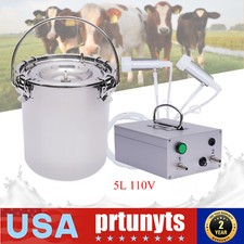 Portable Electric Sheep Goat Milking Machine Storage PlugIn Milking Pump 5L 110V