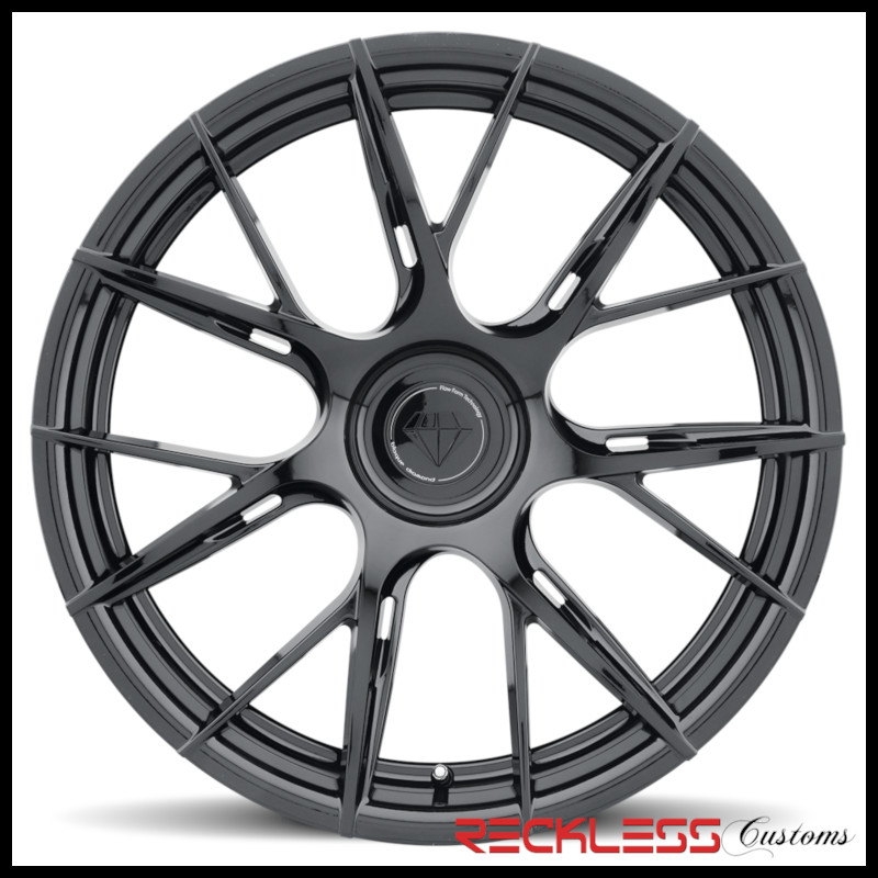 BLAQUE DIAMOND 22" BD-F18 BLACK CONCAVE WHEEL RIMS FITS BENTLEY CONTINENTAL GT