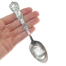 MECHANICS 925 Sterling Silver Antique Minnehaha Falls Minnesota Coffee Spoon