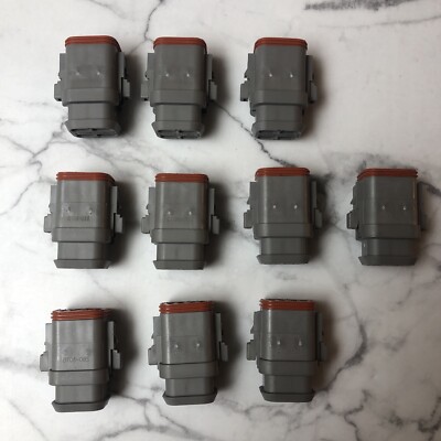 10x Deutch DT06-08SA-E008 DT Series 8 Socket Plug A Key Shrink Boot Adapter New