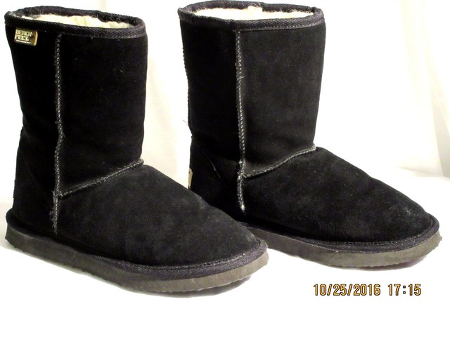 Womens BEACH FEET Australian Boots ~ Sz 6 ~ Suede Leather BLACK Exc Cond CLEAN | eBay
