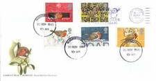 Christmas Robins GB Cover Santas Grotto Cheltenham slogan 1995 (58211)