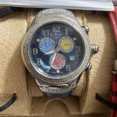 Joe Rodeo Chronograph Diamant Quarz Analog Uhr Ersatzgürtel aus Japan