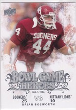 Brian Bosworth OKLAHOMA SOONERS Bowl Game Heroes COLLEGE FOOTBALL INSERT CARD