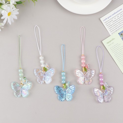 Cute Butterfly Pendant Phone Lanyard Keychain Cellphone Case Strap Phone Chai JC - Zdjęcie 11 z 16