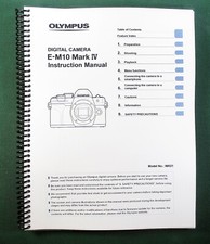 Olympus E-M10 MK IV Instruction Manual: 186 Pages Protective Covers