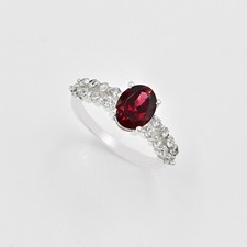 Natural Garnet Gemstone 925 Sterling Silver January Birthstone Engagement Ring