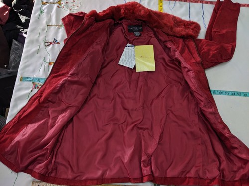 Centigrade QVC Suede Red Leather Jacket Womens Large Washable Bust 42" - Picture 7 of 7