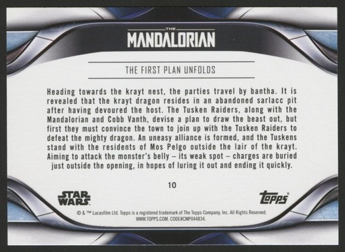 2021 Topps Star Wars The Mandalorian Season 2 Blue THE FIRST PLAN UNFOLDS #10 - Picture 2 of 2