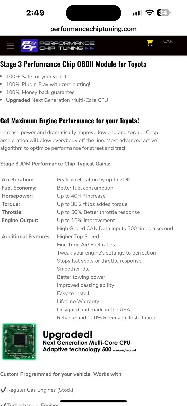 JDM PROM OBD2 Performance Chip Module For 1st GEN Tundras eBay