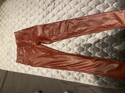Hugz Jeans, Red Wine Leather Leggings 