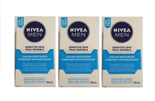 Lot of 3  NIVEA MEN Sensitive Skin Cooling Moisturizer, NO DRYING ALCOHOL 50 mL
