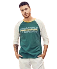 Junk Food Mens NFL Green Bay Packers Vintage Contrast Shirt New XS-2XL