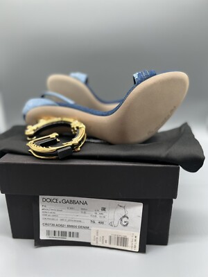 ＊DOLCE & GABBANA＊ DG MILLENNIALS スライドサンダル Dolce & Gabbana Patchwork Denim Sandals w/ Baroque DG sz. 39