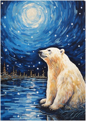 Sternennacht Eisbär Puzzle 300/500/1000 Teile