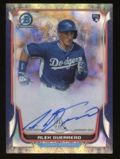 2014 Bowman Chrome Alex Guerrero Auto /10 Purple Bubbles Refractor Autograph LA