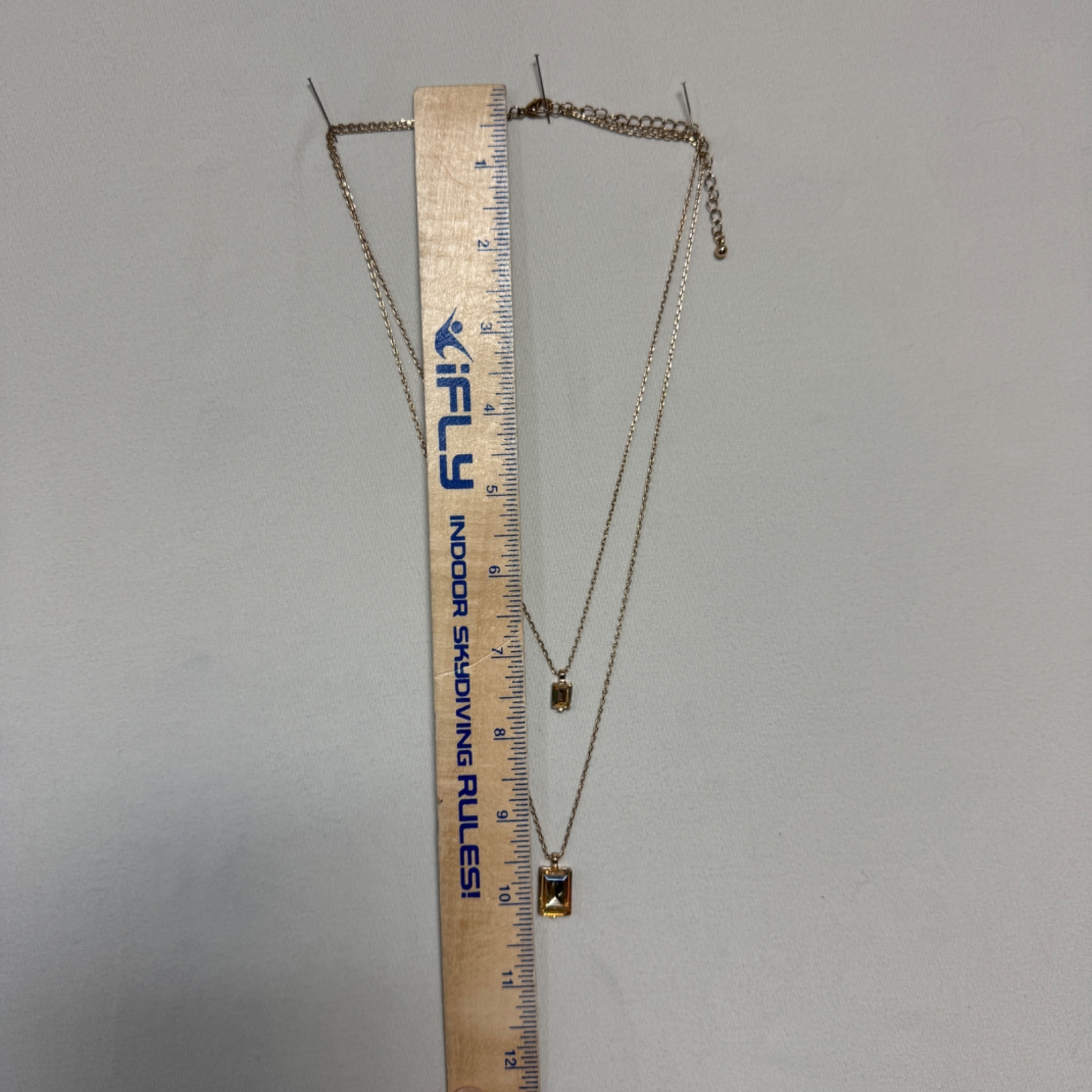 Layered Gold Necklace With Rectangular Gemstone P… - image 4