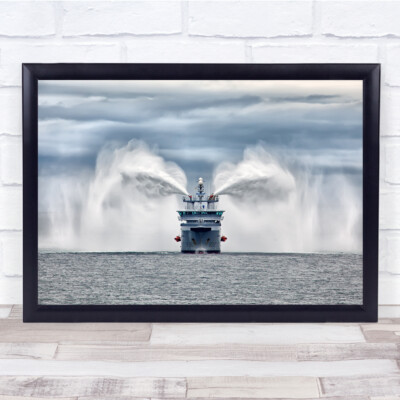 Spritzboot Schiff Aktion Wasser Norwegen Küstenwache Meer Wandbild Kunstdruck