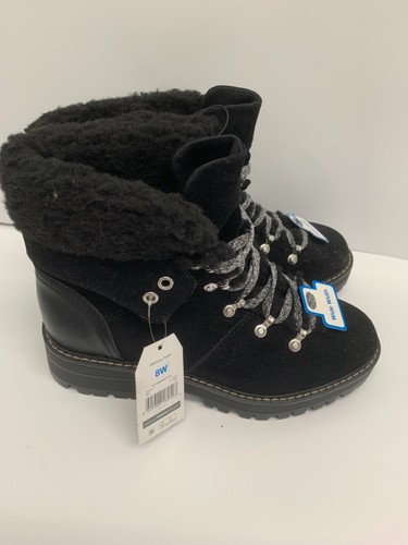 NEW! Time & Tru Women’s Boots Choose Size & Color Brown Black Combat Faux Fur - Picture 19 of 35