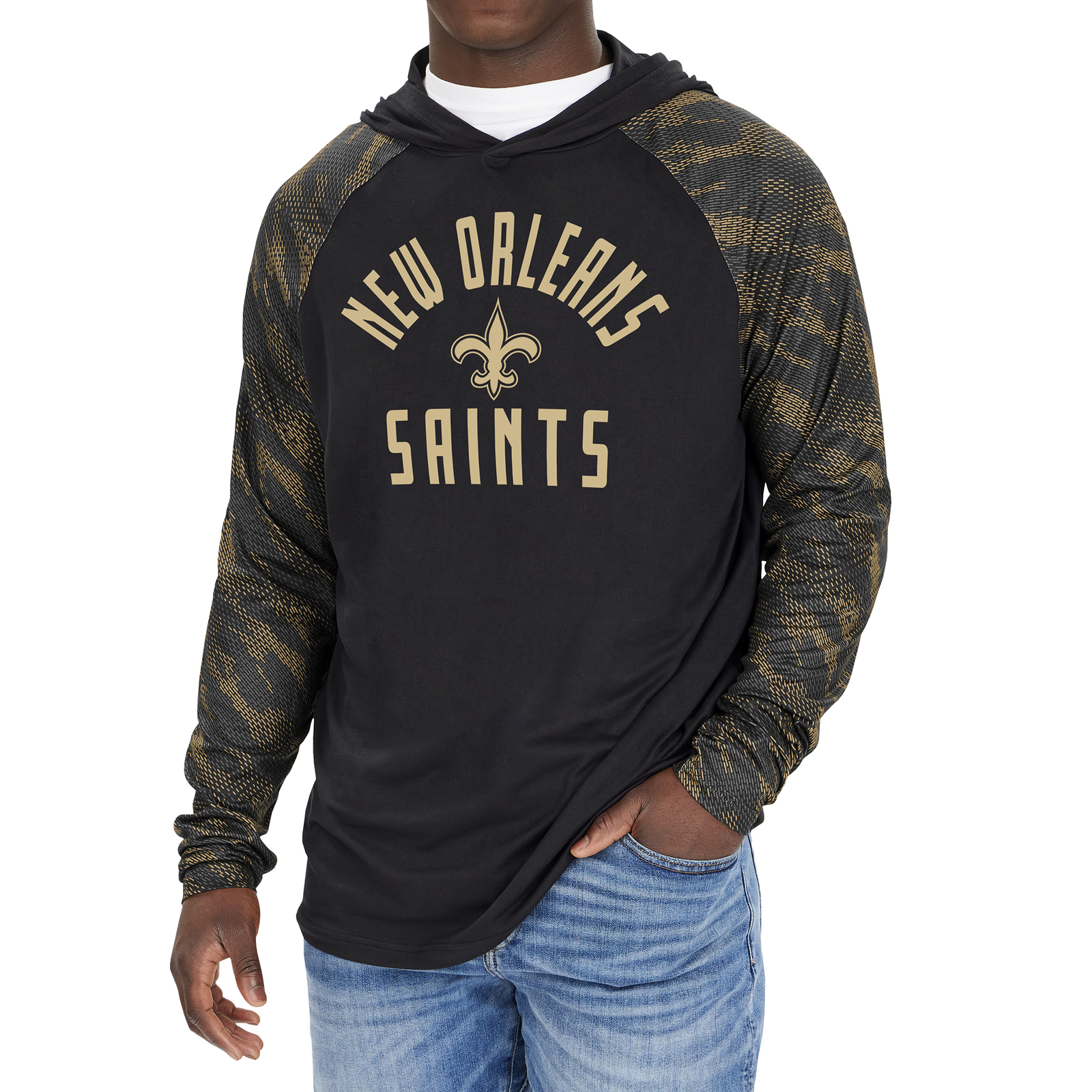 Пуловер с капюшоном и принтом Гадюки от Zubaz NFL Mens New Orleans Saints