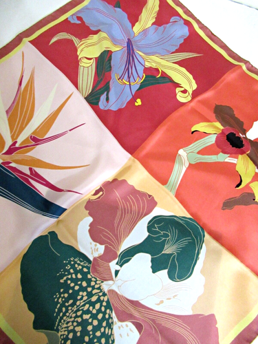 BARBIERI ITALY LUXURY 100% SILK SQUARE SCARF 26" X 26" MADE IN ITALY; NEW IN BOX - Picture 9 of 20
