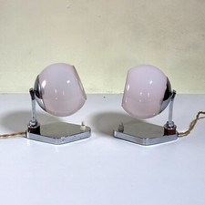 Coppia lampade da tavolo o da parete Art Decò in ottone e vetro soffiato anni 30